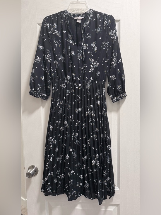H&M Dresses & Skirts - H&M Black Floral V-Neck Dress with Pale Blue and Yellow Blossoms